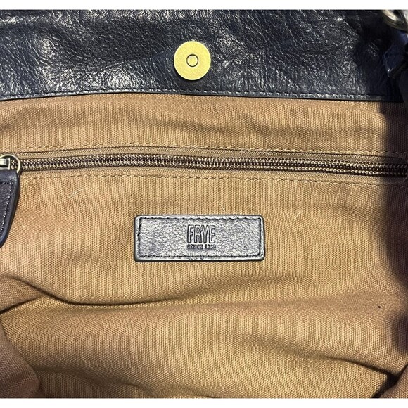 Frye Caelan Leather Crossbody Handbag Medium Size Smokey Gray Satchel - Picture 5 of 16